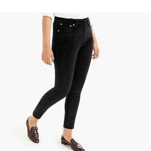 JCrew high rise black velvet pants size 27